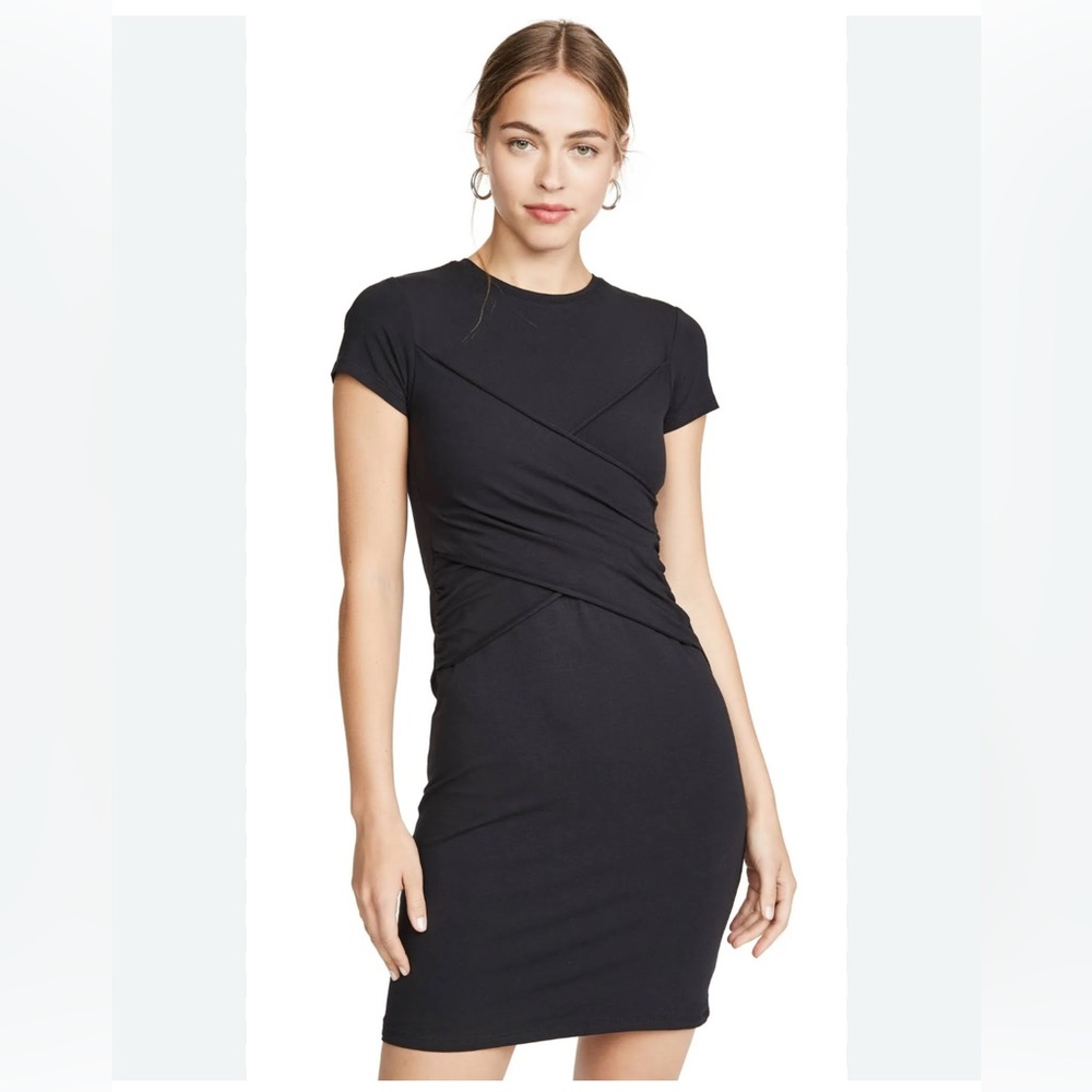 EUC ATM Anthony Thomas Melillo Twist-Front Dress - Black size small